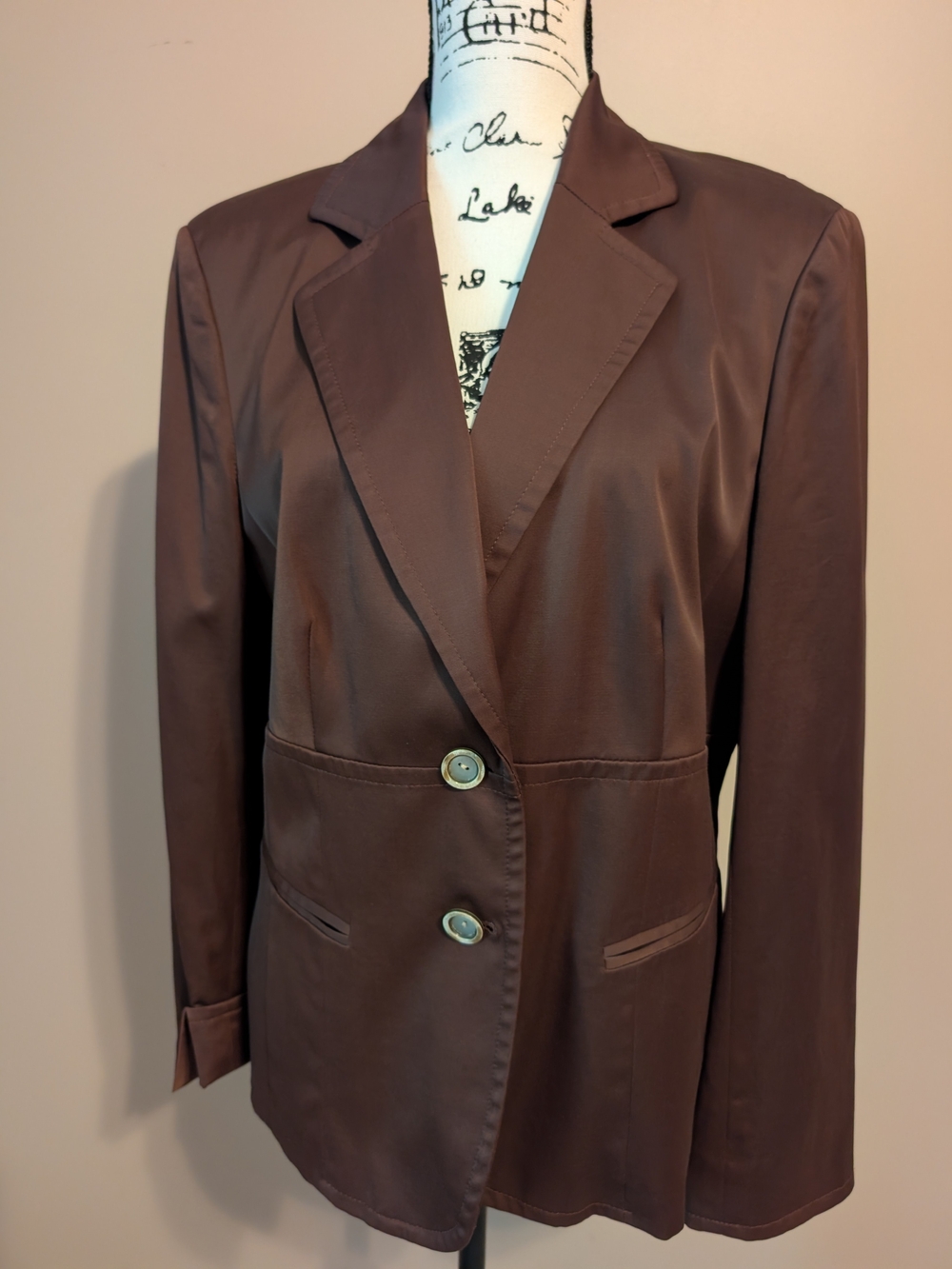 Jones New York Chocolate Brown Single-Breasted Blazer